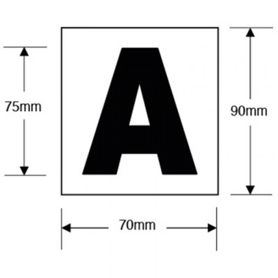 75mm Self adhesive Letters